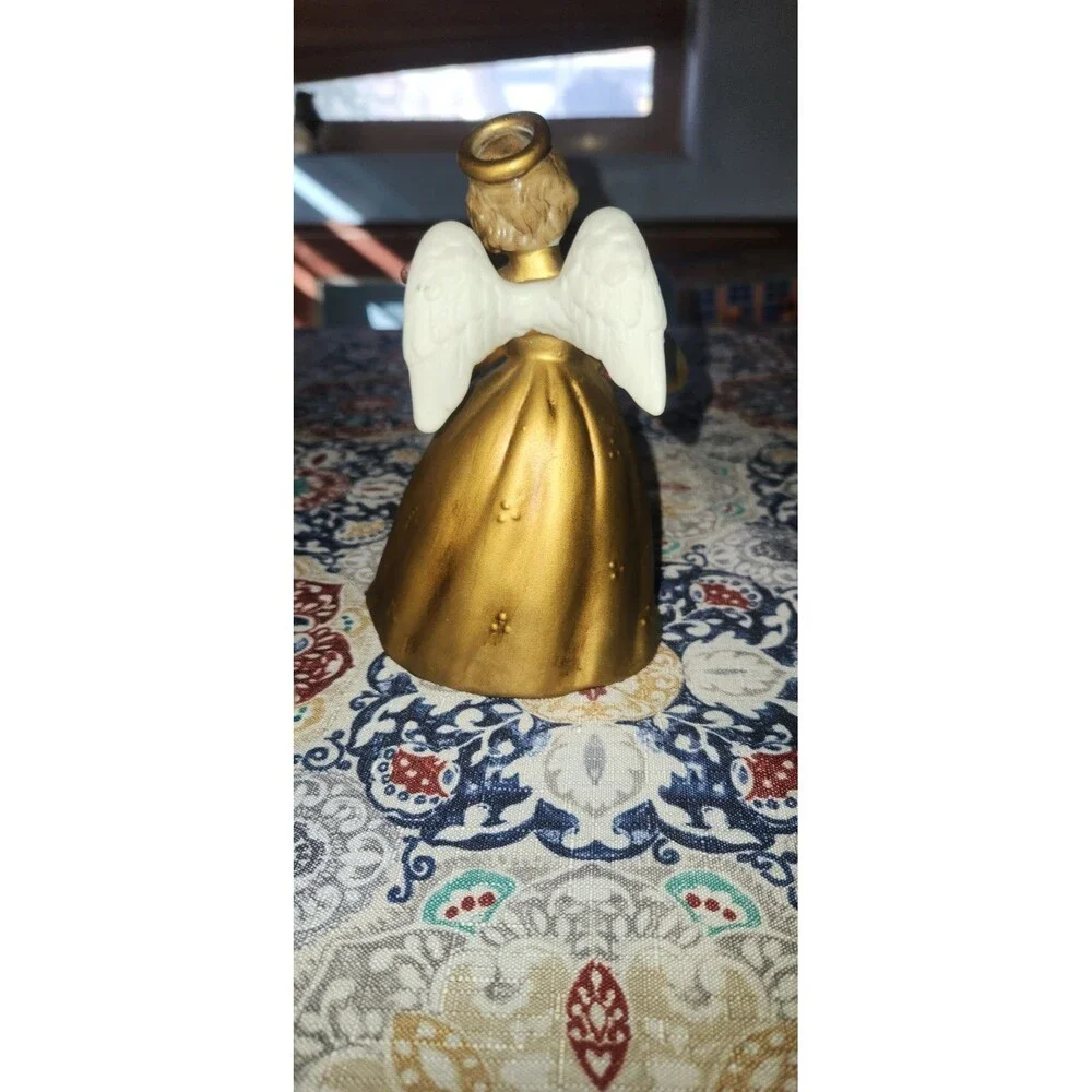 Vtg Berman & Anderson Rotating Musical Porcelain Angel Plays Silent Night 8